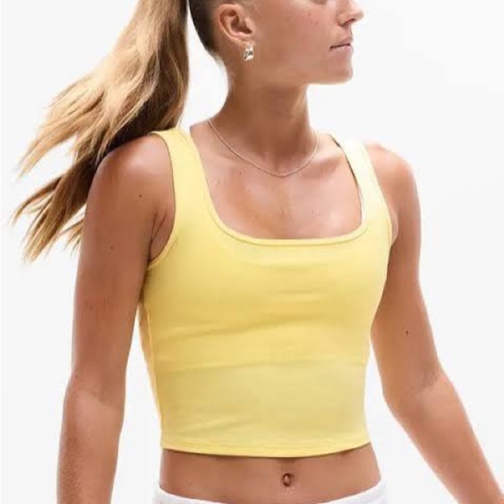 ATHLETA Signature Rib Square Neck Crop Tank